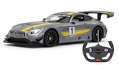 Jamara 405073 Mercedes-Benz Auto AMG GT3 Performance 1:14 40MHz inkl. Akku-offiziell lizenziert, 1 Std Fahrzeit, ca 11 Kmh, detaillierter Innenraum, hochwertige Verarbeitung, LED Licht, grau von JAMARA