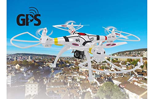 JAMARA 422026 Payload GPS Drone Altitude Full HD Wifi Coming Home, Quadrocopter, Drohne, Foto, Video, WiFi FPV Version mit HD Kamera, 350g Zuladung, ab 14 Jahre, automatische Höhenkontrolle, Weiß von JAMARA