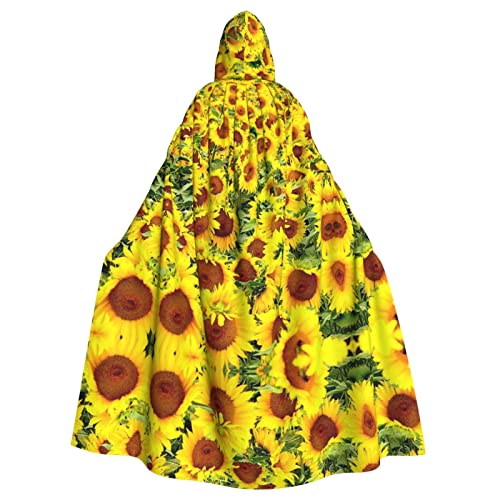 JAMCHE Sonnenblumen-Druck-Kapuzenumhang für Weihnachten, Halloween, Cosplay-Kostüme von JAMCHE