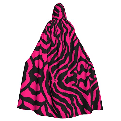 JAMCHE Zebra Tiger Leopard Pink Print Kapuzenumhang für Weihnachten Halloween Cosplay Kostüme von JAMCHE