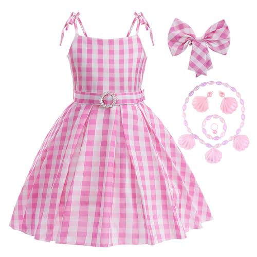 JANGZIIA Barbie Mädchen Movie Cosplay Kostüm Halloween Geburtstagsfeier Dress Up für Kinder 3-13 Jahre (110 cm (Höhe 100-110 cm)) von JANGZIIA