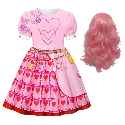 JANGZIIA Rise of Red costume Descendant 4 Movie Cosplay Kostüm Kinder Mädchen, Kleid Kinder Karneval Halloween Geburtstag Party Dress Up für Kinder 3-13 Jahre von JANGZIIA