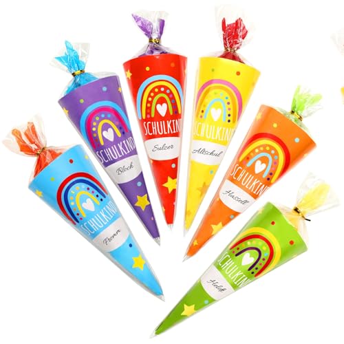 JANYUN 6 Stück Kleine Schultüten Zum Befüllen, Geschwister Schultüte Zuckertüte Einschulung Geschenk Zum Studienbeginn für Schulanfang Abschiedsgeschenk JANYUN 6 Stück Kleine Schultüten Zum Befüllen, Geschwister Schultüte Zuckertüte Einschulung Geschenk Zum Studienbeginn für Schulanfang Abschiedsgeschenk von JANYUN