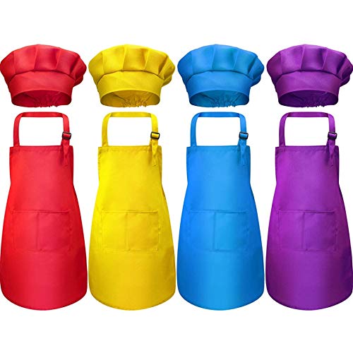 JANZU Set aus Schürze und Kochmütze für Kinder, 8-teilig, verstellbar, mit Kochschürze mit 2 JANZU Set aus Schürze und Kochmütze für Kinder, 8-teilig, verstellbar, mit Kochschürze mit 2 von JANZU