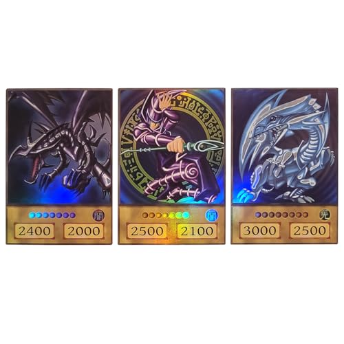 3 Card Anime Orica Holo Set | Blue Eyes White Dragon, Dark Magician, Red Eyes Black Dragon (Ultra Rare) von JAW REX