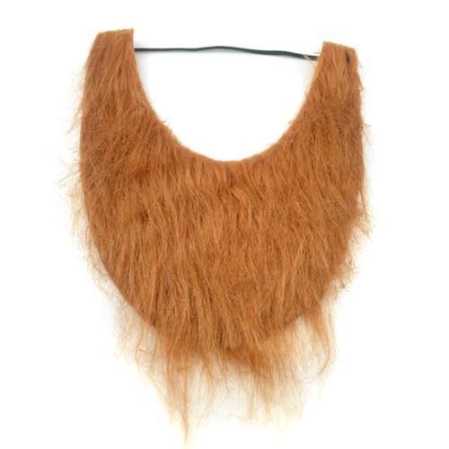 Braun Künstlicher Bart, Gefälschte Bärte Schnurrbärte Lustige Schnurrbärte, Weihnachtsmann Bart Halloween Lustiger Zubehör Falscher Kostüm Whisker für Halloween Party Weihnachtsmann Cosplay von JAWSEU