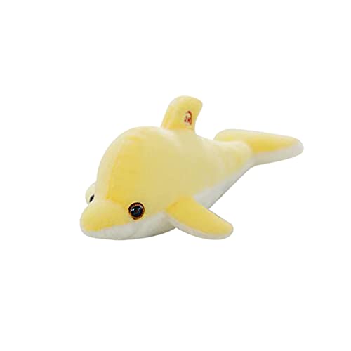 JAWSEU Delphin Kuscheltiere, gefülltes Meerestier, Simulationsdelphin Plüschtiere für Kinder Sofamöbel Dekoration Plüsch Delfin Cuddlekins Kuscheltier (Glühen Gelb 30CM) von JAWSEU