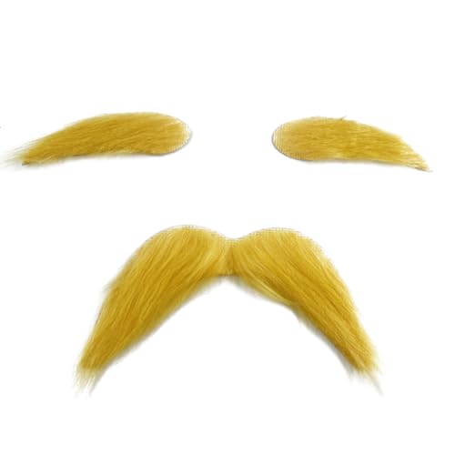 Fake Bart Augenbrauen Set, Künstlicher Bart, Gefälschte Bärte Schnurrbärte Lustige Schnurrbärte, Weihnachtsmann Bart Halloween Falscher Kostüm Whisker für Halloween Weihnachtsmann Cosplay von JAWSEU