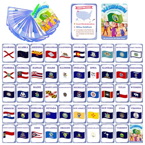 Flash Karten Kinder, Englische Fotokarten Bunte Baby Lernkarten Lernkarten Kognitives Für US-Staatsflagge, Interaktives Lernkarten Buchstaben Lernen Lernspiele Englische Fotokarten für Kinder von JAWSEU