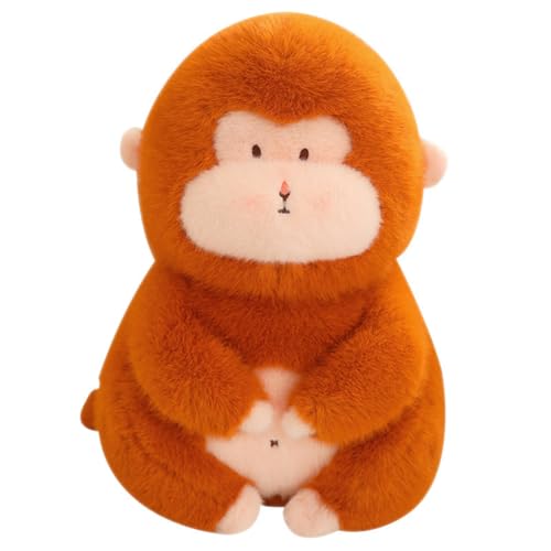 JAWSEU Affen Plüschtier, Lustiger Plüsch Monkey Plüschtier Puppe Plush Stofftier Kinder Monkey Kuscheltier Kleinkinder Begleiter Weicher Flauschiger Spielzeug große Stofftier Überwurf Plüschpuppe von JAWSEU