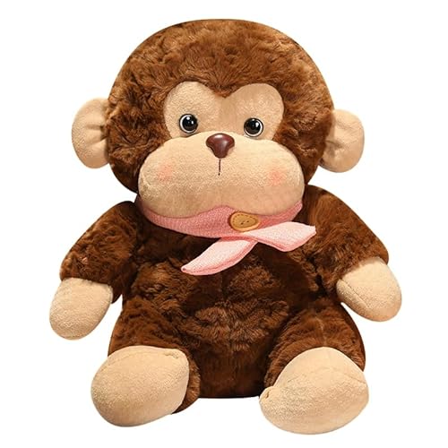 JAWSEU Affen Plüschtier, Lustiger Plüsch Monkey Plüschtier Puppe Plush Stofftier Kinder Monkey Kuscheltier Kleinkinder Begleiter Weicher Spielzeug Affen Überwurf Plüschpuppe Geschenk für Kinder von JAWSEU