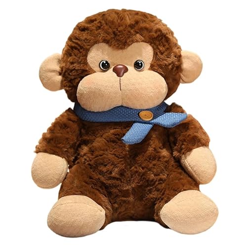 JAWSEU Affen Plüschtier, Lustiger Plüsch Monkey Plüschtier Puppe Plush Stofftier Kinder Monkey Kuscheltier Kleinkinder Begleiter Weicher Spielzeug Affen Überwurf Plüschpuppe Geschenk für Kinder von JAWSEU