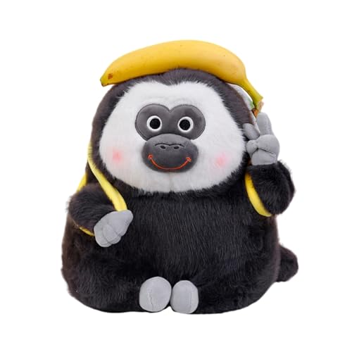 JAWSEU Banane Affen Plüschtier, Lustiger Plüsch Monkey Plüschtier Puppe Plush Stofftier Monkey Kuscheltier Kleinkinder Begleiter Weicher Flauschiger Spielzeug Überwurf Plüschpuppe Geschenk für Kinder von JAWSEU