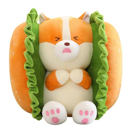 JAWSEU Cartoon Burger Kissen, Sofa Lendenkissen Gefüllte Hamburger Plüsch Kissen Simulation Lebensmittel Hamburger Kissen Shiba Inu Plüschkissen Corgi Plüschtier Shiba Inu Kuscheltiere Hund stofftier JAWSEU Cartoon Burger Kissen, Sofa Lendenkissen Gefüllte Hamburger Plüsch Kissen Simulation Lebensmittel Hamburger Kissen Shiba Inu Plüschkissen Corgi Plüschtier Shiba Inu Kuscheltiere Hund stofftier von JAWSEU