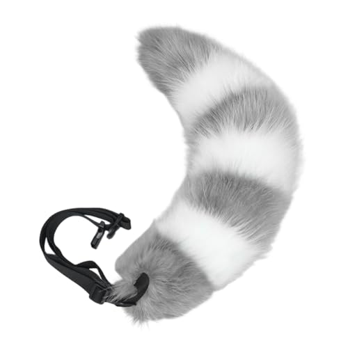 JAWSEU Fuchsschwanz Cosplay Plüsch Kunstpelz Tail Tierschwanz Kunstfell Wolfsschwanz Groß Lang Kunstpelz Katze schwanz Halloween Kostüm Cosplay Künstliche Tier Tails für Halloween Karneval Cosplay von JAWSEU