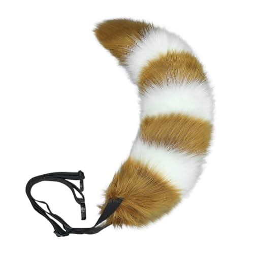 JAWSEU Fuchsschwanz Cosplay Plüsch Kunstpelz Tail Tierschwanz Kunstfell Wolfsschwanz Groß Lang Kunstpelz Katze schwanz Halloween Kostüm Cosplay Künstliche Tier Tails für Halloween Karneval Cosplay von JAWSEU