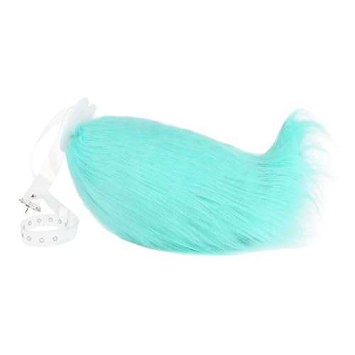 JAWSEU Katze Cosplay Kostüm Set, Hundeohren Haarband Lang Tierschwanz Schwanz Ohren Set Faux Furry Fox Wolf Tail Kit Langer Fuchsschwanz Ohren für Karneval Party Dekoration Kostüm Dressing Parteien von JAWSEU