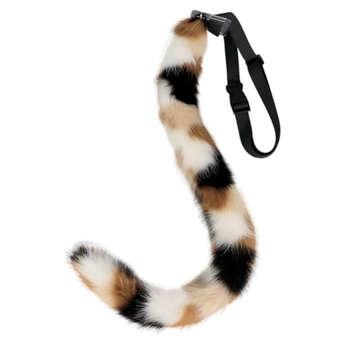 JAWSEU Katze Fuchs Cosplay Kostüm Set, Hundeohren Haarband Lang Tierschwanz Ohren Set Faux Furry Fox Wolf Tail Kit Langer Fuchsschwanz Ohren für Fasching Halloween Kostüm Anime Cosplay Bühnenshow von JAWSEU