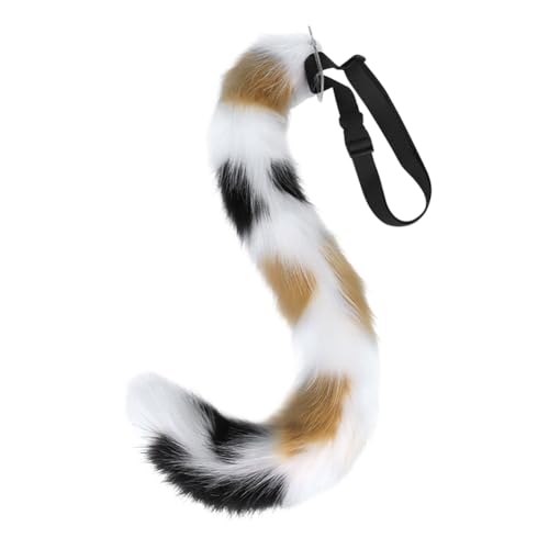 JAWSEU Katze Fuchs Cosplay Kostüm Set, Hundeohren Haarband Lang Tierschwanz Ohren Set Faux Furry Fox Wolf Tail Kit Wolf Langer Fuchsschwanz Ohren für Fasching Halloween Kostüm Anime Cosplay von JAWSEU