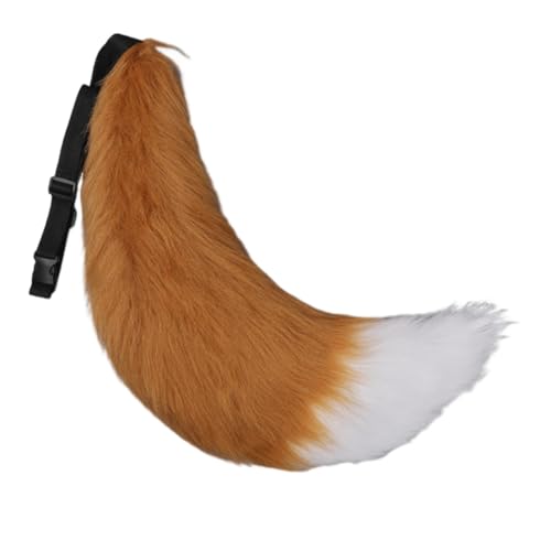 JAWSEU Kostüme Schwanz Cosplay Plüsch Kunstpelz Tail Halloween Party verkleiden künstliche Tier Schwanz Cosplay Groß Lang Tier Fuchs Katze Hund Wolf Schwanz für Halloween Fasching Karneval Masquerade von JAWSEU