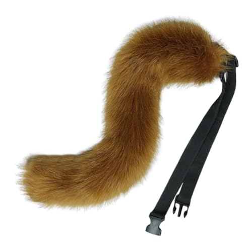 JAWSEU Langer Fuchsschwanz Cosplay Kunstpelz Wolf schwanz Tails, Tierschwanz Kunstfell Wolfsschwanz Kostüm Katze schwanz Cosplay Plüsch Kunstpelz Tail Tierschwanz Halloween Cosplay Großer Schwanz von JAWSEU