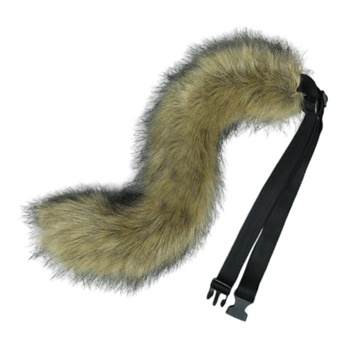 JAWSEU Langer Fuchsschwanz Cosplay Kunstpelz Wolf schwanz Tails, Tierschwanz Kunstfell Wolfsschwanz Kostüm Katze schwanz Cosplay Plüsch Kunstpelz Tail Tierschwanz Halloween Cosplay Großer Schwanz von JAWSEU