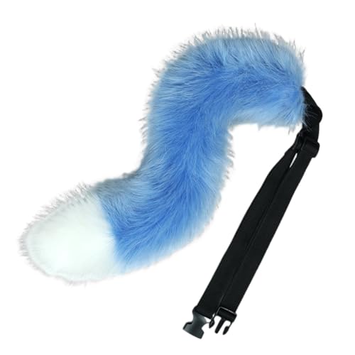 JAWSEU Langer Fuchsschwanz Cosplay Kunstpelz Wolf schwanz Tails, Tierschwanz Kunstfell Wolfsschwanz Kostüm Katze schwanz Cosplay Plüsch Kunstpelz Tail Tierschwanz Halloween Cosplay Großer Schwanz von JAWSEU