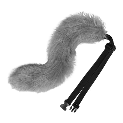 JAWSEU Langer Fuchsschwanz Cosplay Kunstpelz Wolf schwanz Tails, Tierschwanz Kunstfell Wolfsschwanz Kostüm Katze schwanz Cosplay Plüsch Kunstpelz Tail Tierschwanz Halloween Cosplay Großer Schwanz von JAWSEU