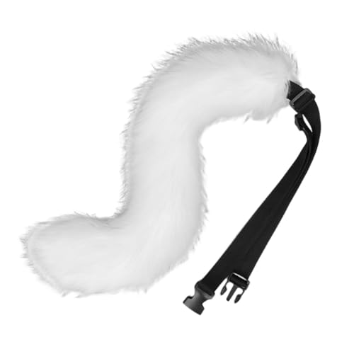 JAWSEU Langer Fuchsschwanz Cosplay Kunstpelz Wolf schwanz Tails, Tierschwanz Kunstfell Wolfsschwanz Kostüm Katze schwanz Cosplay Plüsch Kunstpelz Tail Tierschwanz Halloween Cosplay Großer Schwanz von JAWSEU