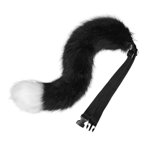 JAWSEU Langer Fuchsschwanz Cosplay Kunstpelz Wolf schwanz Tails, Tierschwanz Kunstfell Wolfsschwanz Kostüm Katze schwanz Cosplay Plüsch Kunstpelz Tail Tierschwanz Halloween Cosplay Großer Schwanz von JAWSEU