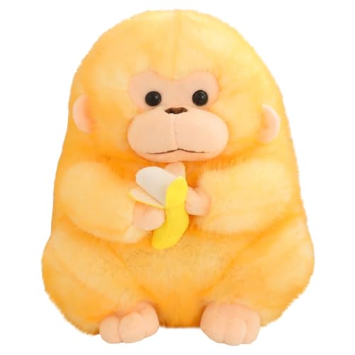 JAWSEU Niedliche Bananenaffe Kuscheltier, Simulation Bananenaffe Plüschtier Realistisches Weiches AFFE Spielzeug AFFE Plüschpuppen Tier Plüschkissen AFFE Kuscheltier Spielzeug Geschenk für Kinder von JAWSEU