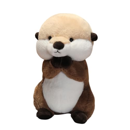 JAWSEU Niedlichen Otter Plüschtier, Simulation Otter Plüschtier Otter Kuscheltiere Tier Otter Puppen Gefüllt Weiche Otter Weiches Spielzeug Wurfkissen Otter Stofftier Spielzeug Geschenke für Kinder von JAWSEU