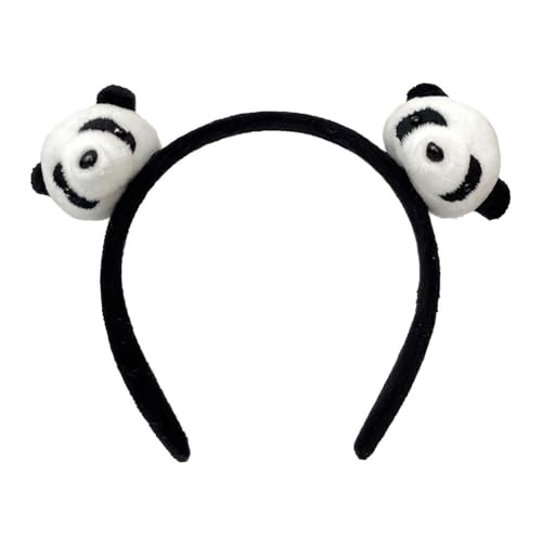 JAWSEU Panda Ohr Stirnband Haarband, Panda Ohren Stirnband Plüsch Haarreifen Simuliertes Panda Ohren Stirnband Tierohren Haarband für Kinder Erwachsene Haarschmuck Haarbänder Cosplay Kostüm Party von JAWSEU