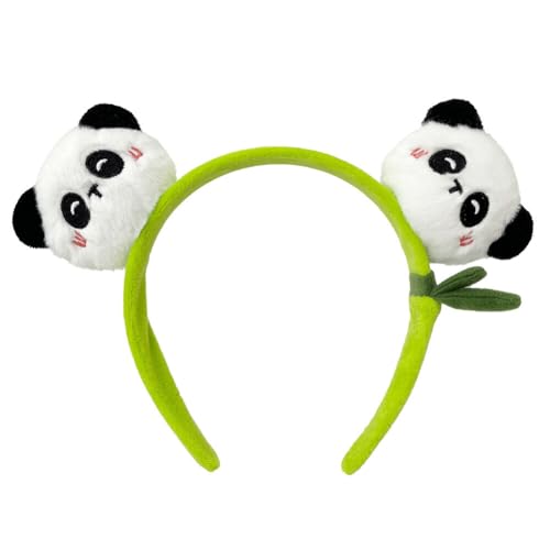 JAWSEU Panda Ohr Stirnband Haarband, Panda Ohren Stirnband Plüsch Haarreifen Simuliertes Panda ohren Stirnband Tierohren Haarband für Kinder Erwachsene Haarschmuck Haarbänder Cosplay Kostüm Party von JAWSEU