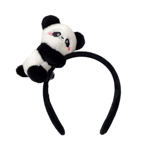 JAWSEU Panda Ohr Stirnband Haarband, Panda Ohren Stirnband Plüsch Haarreifen Simuliertes Panda Ohren Stirnband Tierohren Haarband für Kinder Erwachsene Haarschmuck Haarbänder Cosplay Kostüm Party von JAWSEU