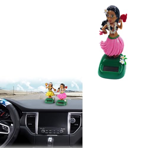 JAWSEU Solartanz Hawaii Mädchen, Solar Wackel Figur Hawaii Mädchen Solar Tanzen Für Hawaii Party Deko Kinderspielzeug Fensterbank, Auto, Büro,Armaturenbrett Ornament Innenraum Hawaii Party(B) von JAWSEU