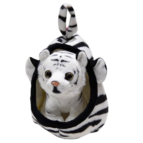 JAWSEU Tiger Plüschtier, Tiger Überwurf Plüschpuppe Lustiger Tiger Plüschtier Puppe Plush Stofftier Tiger Kuscheltier Kleinkinder Begleiter Wurfkissen Flauschiger Spielzeug Geschenk für Kinder von JAWSEU