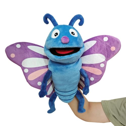 Tier Schmetterling Handpuppen Spielzeug für Kinder, Biene Kuscheltiere Fingerpuppen Raupe Handpuppen Farm Wildlife Tierhandpuppen Rollenspiel interaktives Früherziehungsspielzeug Plüschtier von JAWSEU