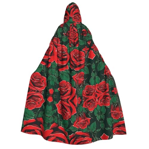 JAYWIS Rote Rose – bedruckter Halloween-Umhang mit Kapuze für Erwachsene, voller Länge, für Festivals, Gothic-Veranstaltungen und Kostümpartys JAYWIS Rote Rose – bedruckter Halloween-Umhang mit Kapuze für Erwachsene, voller Länge, für Festivals, Gothic-Veranstaltungen und Kostümpartys von JAYWIS