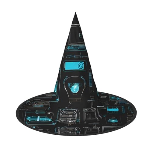 JAYWIS Spiel-Video-Spiel-Muster, volle Abdeckung, Halloween-Hut für Erwachsene, verstaubare Hexen-Kopfbedeckung für Renaissance-Messen, Gothic-Partys und Festivals JAYWIS Spiel-Video-Spiel-Muster, volle Abdeckung, Halloween-Hut für Erwachsene, verstaubare Hexen-Kopfbedeckung für Renaissance-Messen, Gothic-Partys und Festivals von JAYWIS