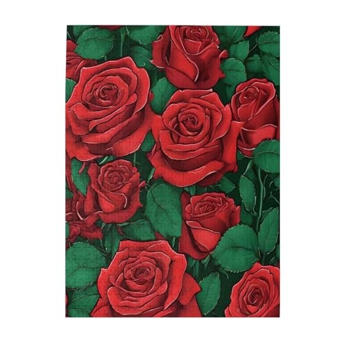 Rote Rose – Druck 500 Teile Bilderpuzzles für Erwachsene, umweltfreundliches Holzpuzzle mit Bildern, Geschenk für Familienspaß und Entspannung Rote Rose – Druck 500 Teile Bilderpuzzles für Erwachsene, umweltfreundliches Holzpuzzle mit Bildern, Geschenk für Familienspaß und Entspannung von JAYWIS
