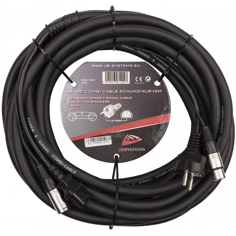 JB Systems Audio Combi Cable SCHUKO/XLR-10M Hybridkabel von JB Systems