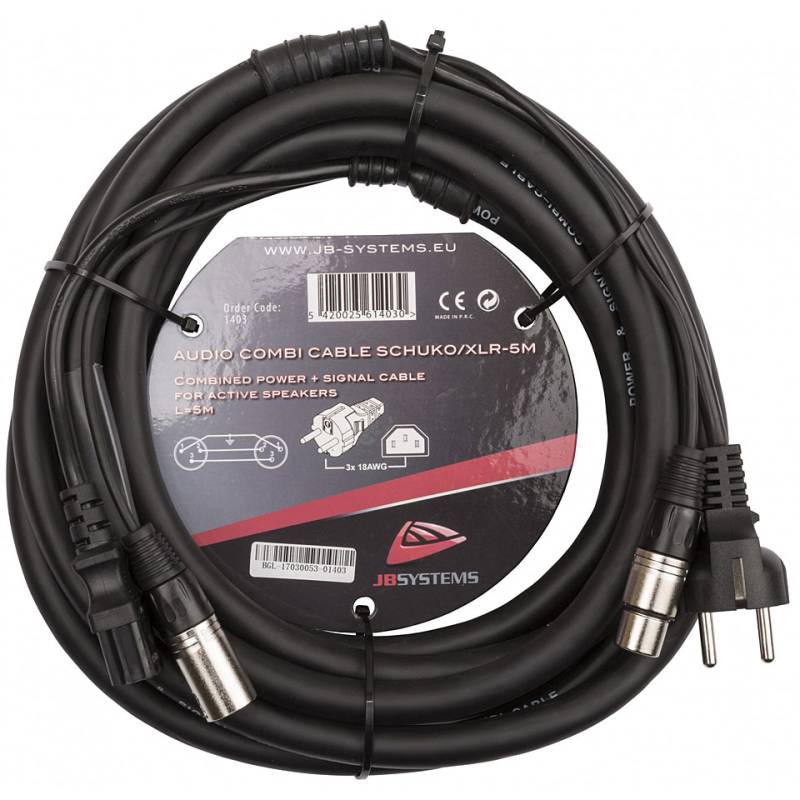 JB Systems Audio Combi Cable SCHUKO/XLR-5M Hybridkabel von JB Systems