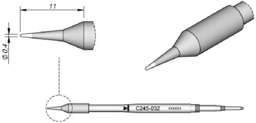 JBC Tools C245032 Lötspitze Rundform, gerade Spitzen-Größe 0.4mm Inhalt 1St. von JBC Tools