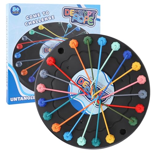 Disk Seil Sortieren Puzzle, Brainy Teaser Seil Strategie Brettspiel Logik Knoten Entwickeln Tischspielzeug, interaktive Gehirn Training Herausforderung Seil Entbinden Puzzle Spiel für Kinder Erwachsen von JBER