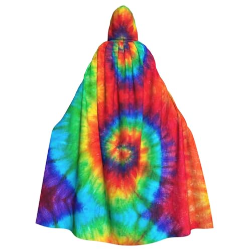 JBYJBX Batik-Regenbogen-Druck, Halloween-Kapuzenumhang, Karneval, Partys, Kapuzenumhang für Cosplay, Vampir-Kostüm von JBYJBX