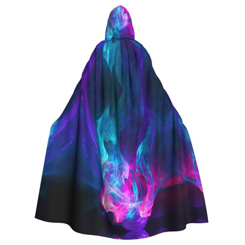 JBYJBX Blauer und roter Feueraufdruck, Halloween-Kapuzenumhang, Karneval, Partys, Kapuzenumhang für Cosplay, Vampir-Kostüm von JBYJBX