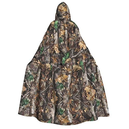 JBYJBX Cold Tree Camouflage-Druck, voller Kapuzenumhang, 190 cm, Erwachsenenkostüm, Halloween, Cosplay, Karneval, Partys von JBYJBX