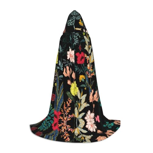 JBYJBX Farbenfroher Boho-Blumendruck, Unisex, Kapuzenumhang, Halloween, Cosplay, Kostüm, Weihnachten, Karneval, Party, Umhang JBYJBX Farbenfroher Boho-Blumendruck, Unisex, Kapuzenumhang, Halloween, Cosplay, Kostüm, Weihnachten, Karneval, Party, Umhang von JBYJBX