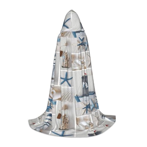 JBYJBX Flaschen-Muschel Seestern Leuchtturm Druck Unisex Kapuzenumhang Halloween Cosplay Kostüm Weihnachten Karneval Party Wear JBYJBX Flaschen-Muschel Seestern Leuchtturm Druck Unisex Kapuzenumhang Halloween Cosplay Kostüm Weihnachten Karneval Party Wear von JBYJBX